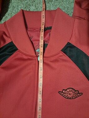 Jordan Men's Red and Black Zip-Up Sweater Jacket